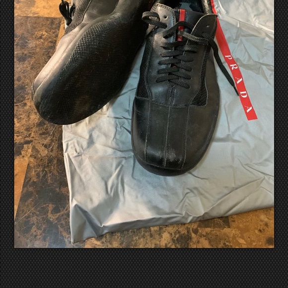 PRADA AMERICAS CUP black SHOES MENS SZ 9 DESIGNER main image 4